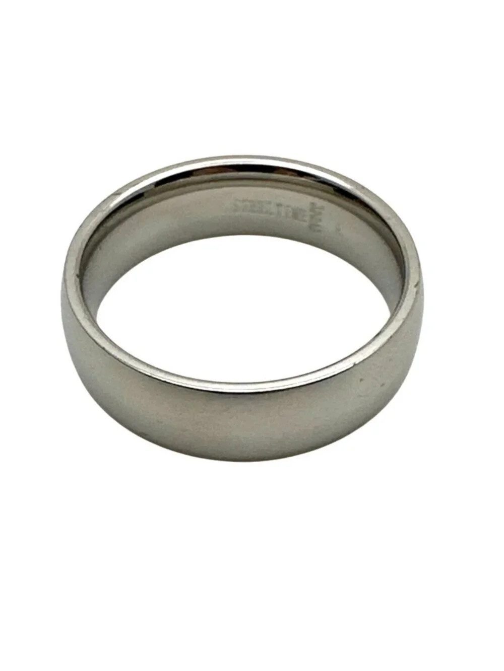 Men's Stainless Steel Band Ring Silver Size 7.5 Minimalist Wedding Casual